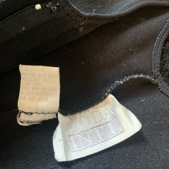 Vintage 90’s Moda Intl Black Jumpsuit Sz Small Pre-Owned 95% Nylon 5% Spandex - Picture 12 of 12